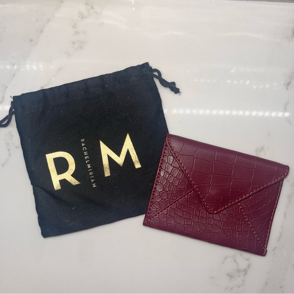 NWOT Rachel Miriam burgundy snakeskin genuine leather card holder - Picture 5 of 14